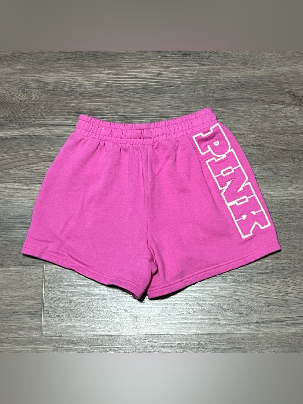 Pink Victoria's Secret XS Ivy Fleece Sweat Shorts High Rise Gossip Logo Spellout